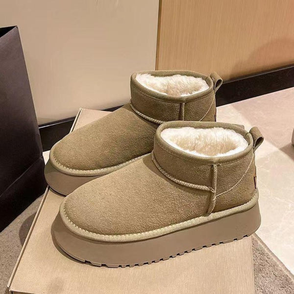 Fleece Lined Chunky Platform Mini Boots - 3 color options