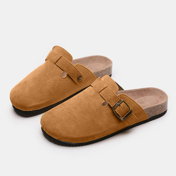 Suede Closed Toe Buckle Slide - 6 color options!