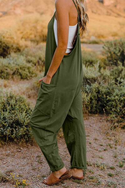 Double Take  V-Neck Sleeveless Jumpsuit with Pocket - 6 colors!