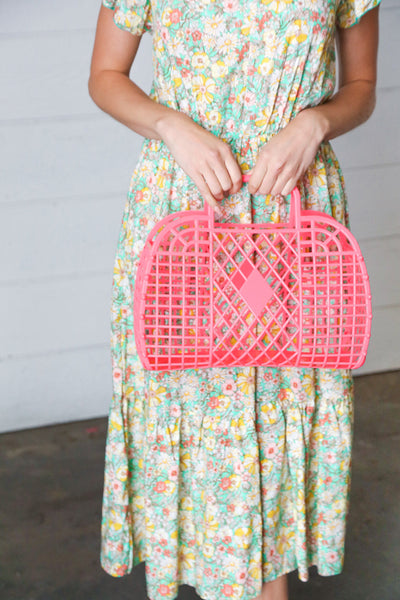 Coral Retro Capri Waterproof Jelly Beach Tote