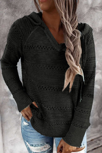 Color Block Knitted Hoodie - 3 color options!