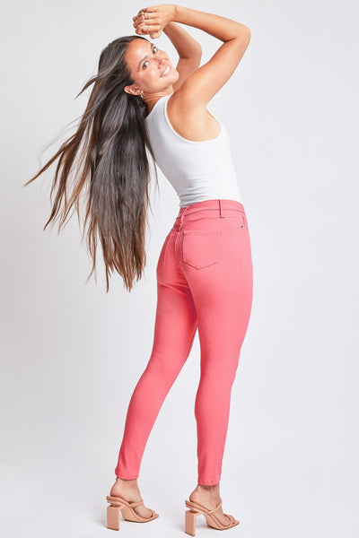 YMI Jeanswear Hyperstretch Mid-Rise Skinny Jeans - Shell Pink