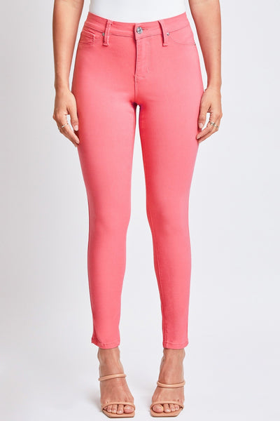 YMI Jeanswear Hyperstretch Mid-Rise Skinny Jeans - Shell Pink