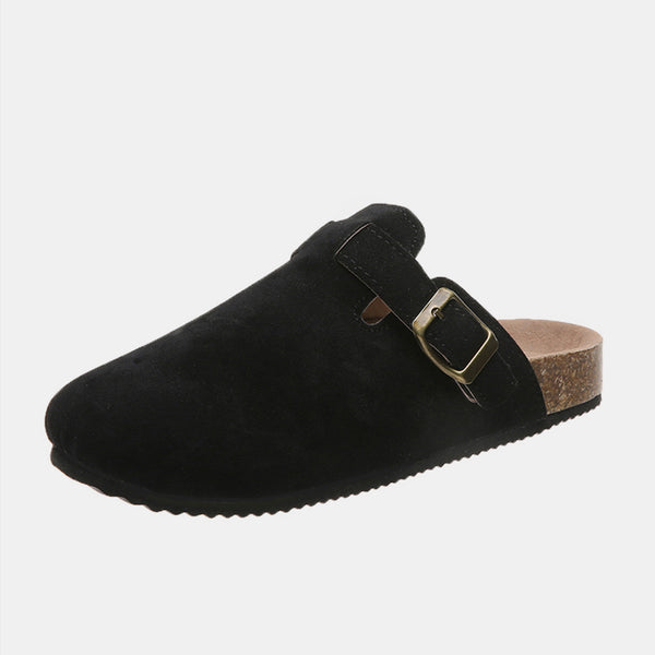 Suede Closed Toe Buckle Slide - 6 color options!