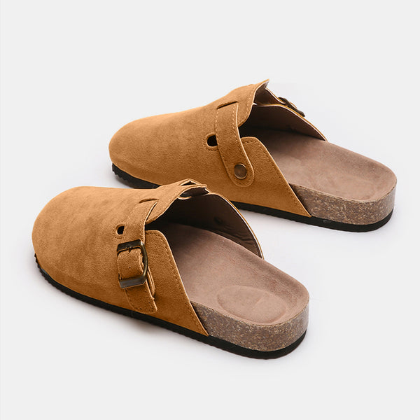 Suede Closed Toe Buckle Slide - 6 color options!