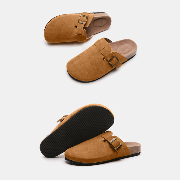 Suede Closed Toe Buckle Slide - 6 color options!