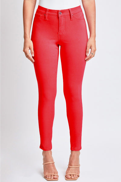 YMI Jeanswear Hyperstretch Mid-Rise Skinny Jeans - Ruby Red