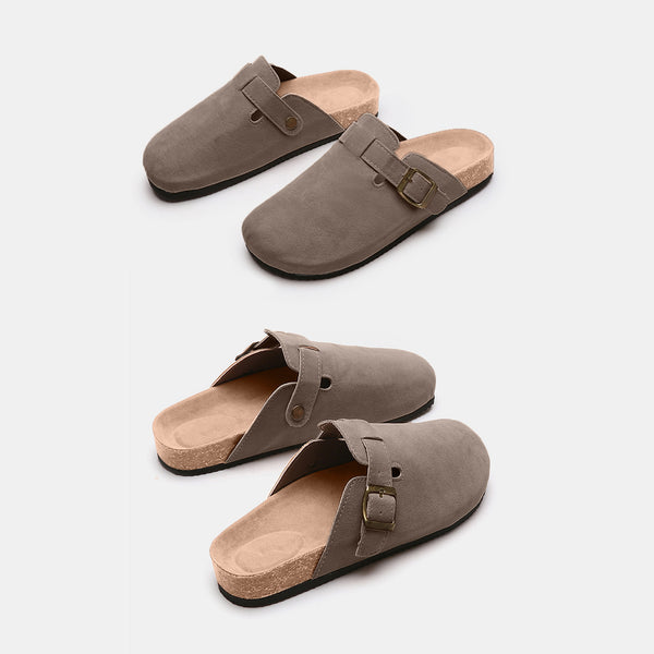 Suede Closed Toe Buckle Slide - 6 color options!