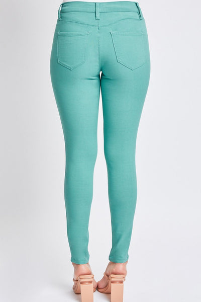 YMI Jeanswear Hyperstretch Mid-Rise Skinny Pants - Sea Green