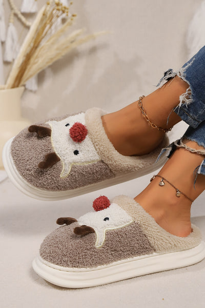 Elk Furry PVC Flat Slippers - 3 color options!