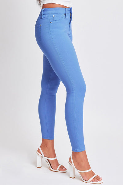 YMI Jeanswear Hyperstretch Mid-Rise Skinny Pants - Peri Blue