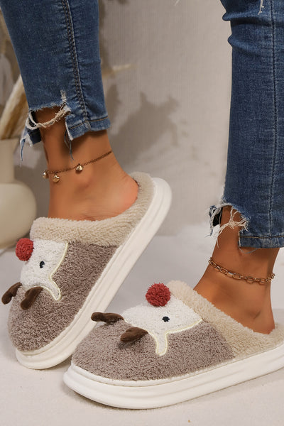 Elk Furry PVC Flat Slippers - 3 color options!