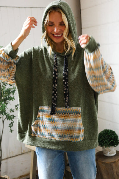 Pop of Fun Hacci Color Block Sweater Hoodie