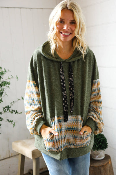 Pop of Fun Hacci Color Block Sweater Hoodie