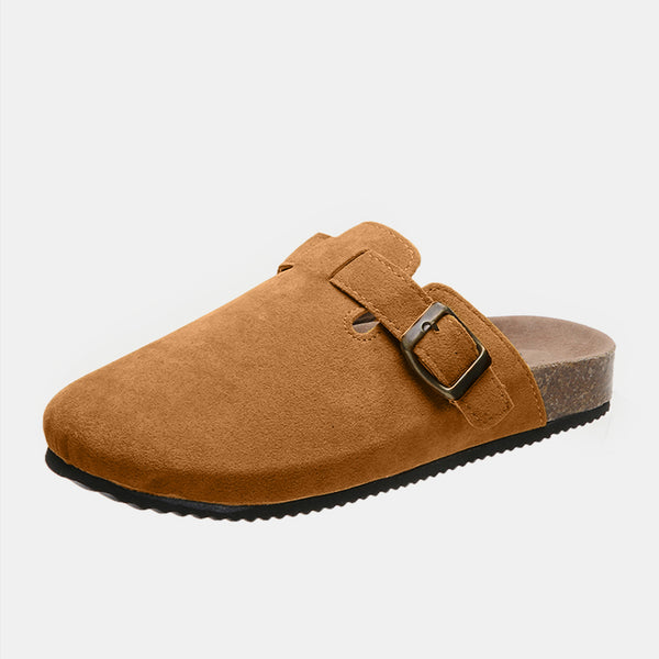 Suede Closed Toe Buckle Slide - 6 color options!