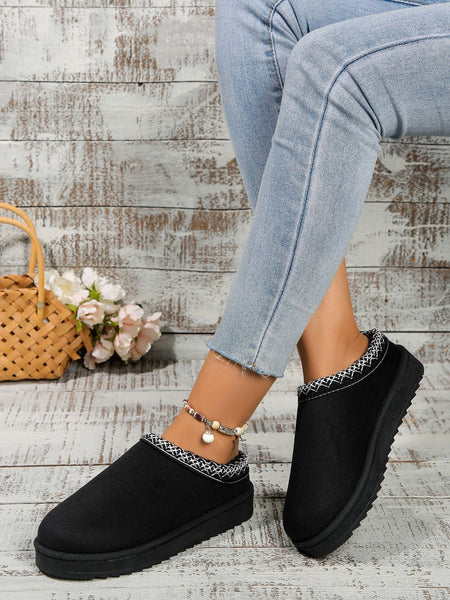 Round Toe Platform Slippers - 4 color options
