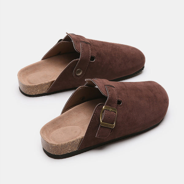 Suede Closed Toe Buckle Slide - 6 color options!