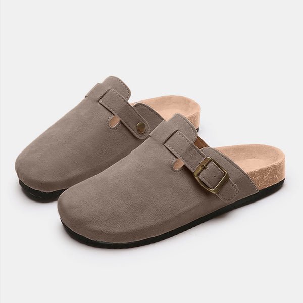 Suede Closed Toe Buckle Slide - 6 color options!