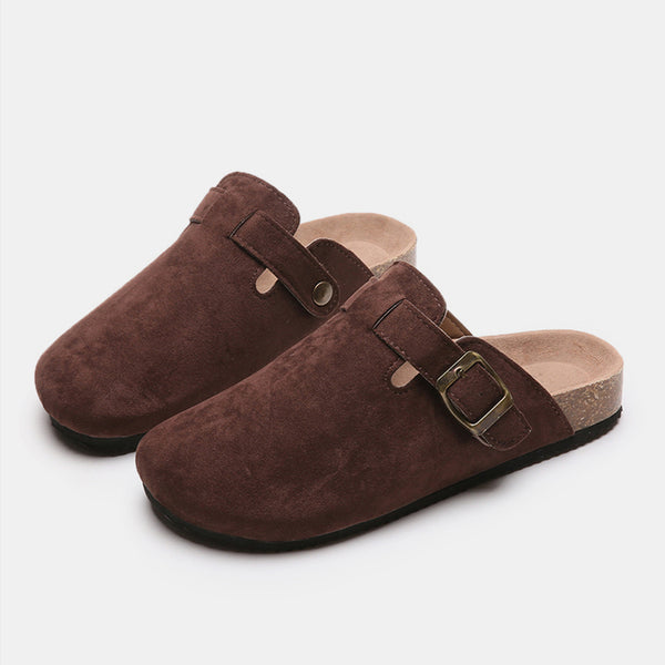 Suede Closed Toe Buckle Slide - 6 color options!