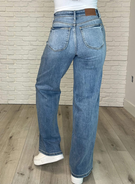 Judy Blue Full Size Wide Leg Jeans with Pockets