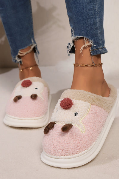 Elk Furry PVC Flat Slippers - 3 color options!