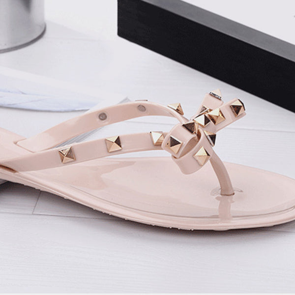 Bow Toe Post PVC Sandals - 2 color options!