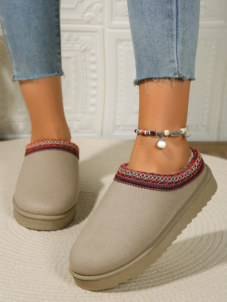 Round Toe Platform Slippers - 4 color options