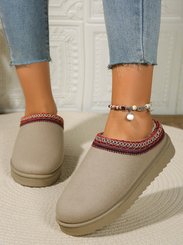 Round Toe Platform Slippers - 4 color options