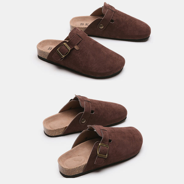 Suede Closed Toe Buckle Slide - 6 color options!