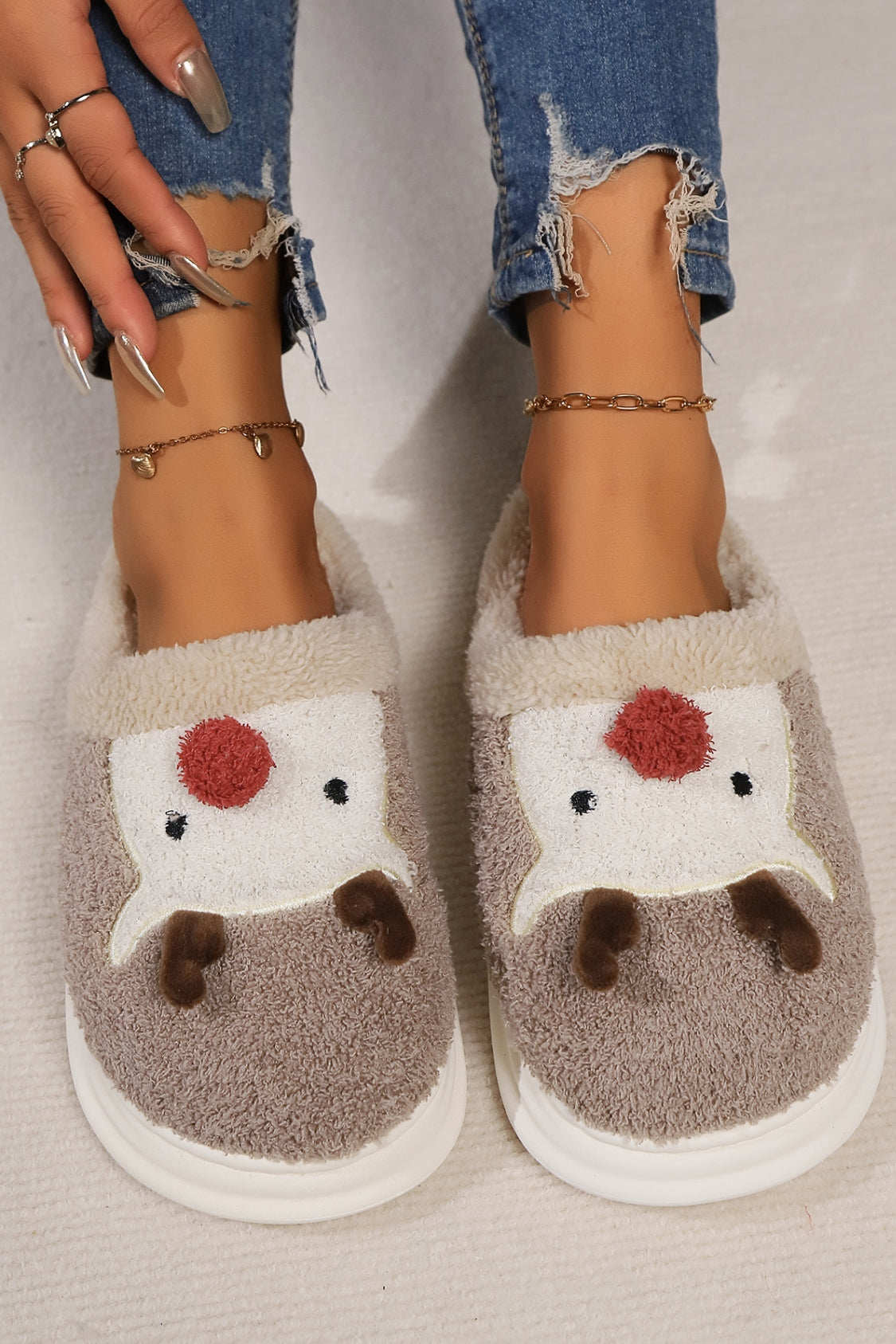 Elk Furry PVC Flat Slippers - 3 color options!