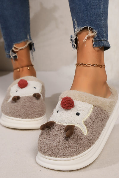 Elk Furry PVC Flat Slippers - 3 color options!