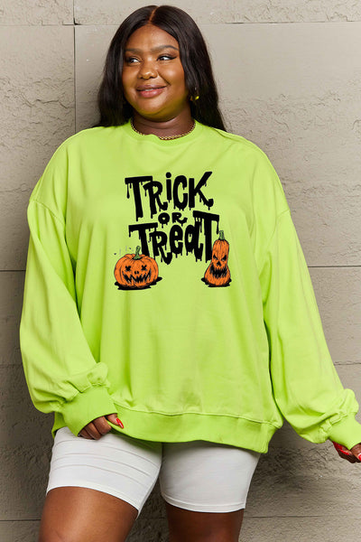 Simply Love Full Size TRICK OR TREAT Graphic Sweatshirt