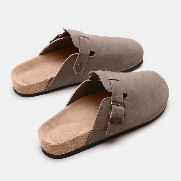 Suede Closed Toe Buckle Slide - 6 color options!