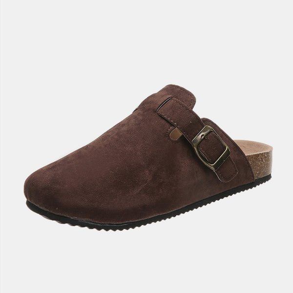 Suede Closed Toe Buckle Slide - 6 color options!