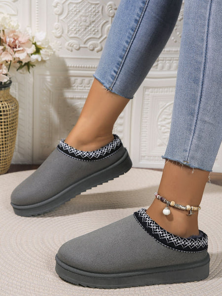 Round Toe Platform Slippers - 4 color options