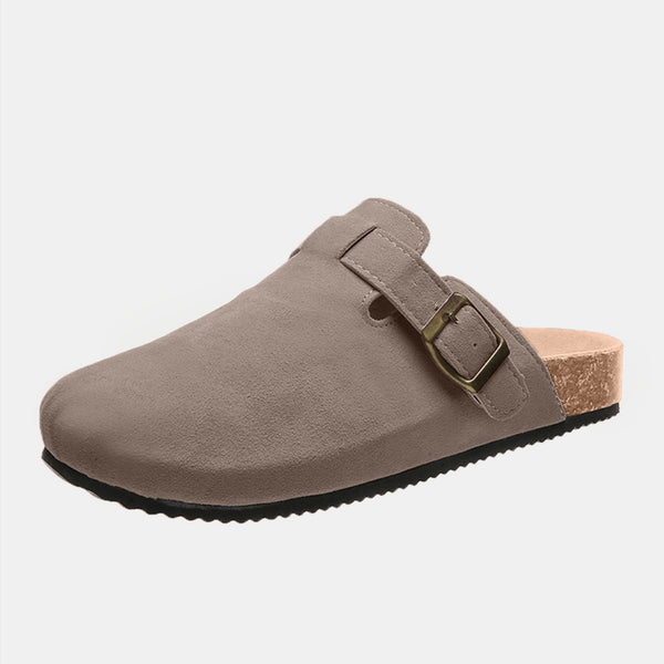 Suede Closed Toe Buckle Slide - 6 color options!