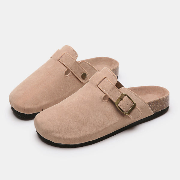Suede Closed Toe Buckle Slide - 6 color options!