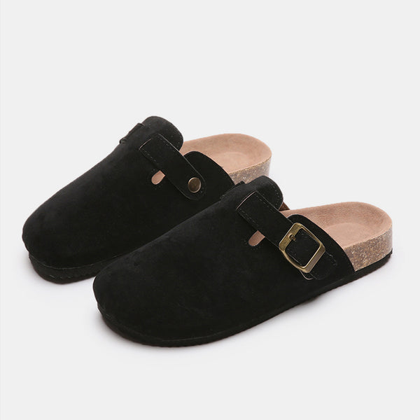 Suede Closed Toe Buckle Slide - 6 color options!