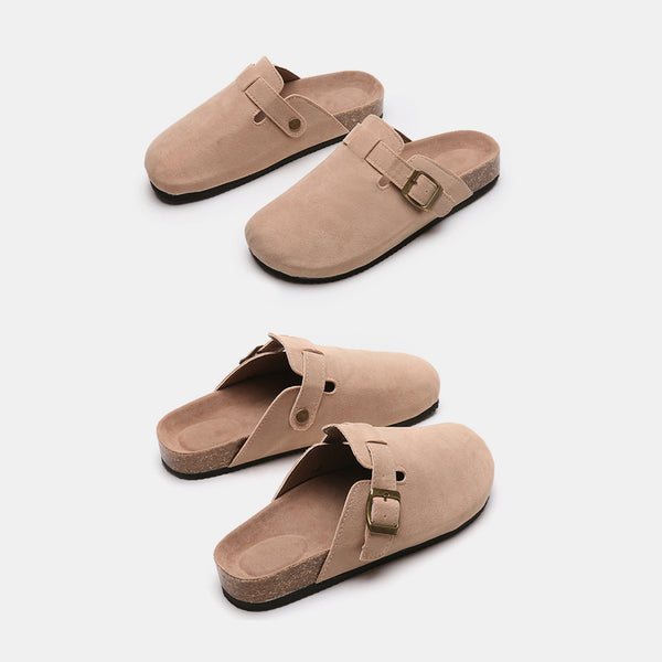 Suede Closed Toe Buckle Slide - 6 color options!