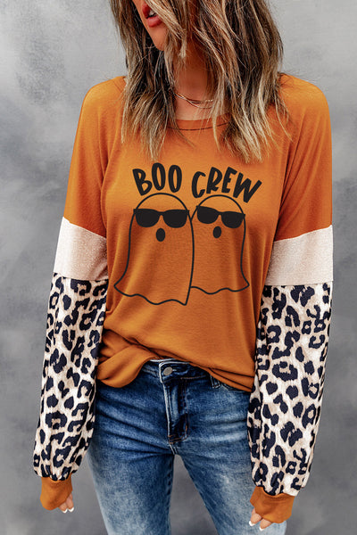 BOO CREW Ghost Graphic Round Neck T-Shirt