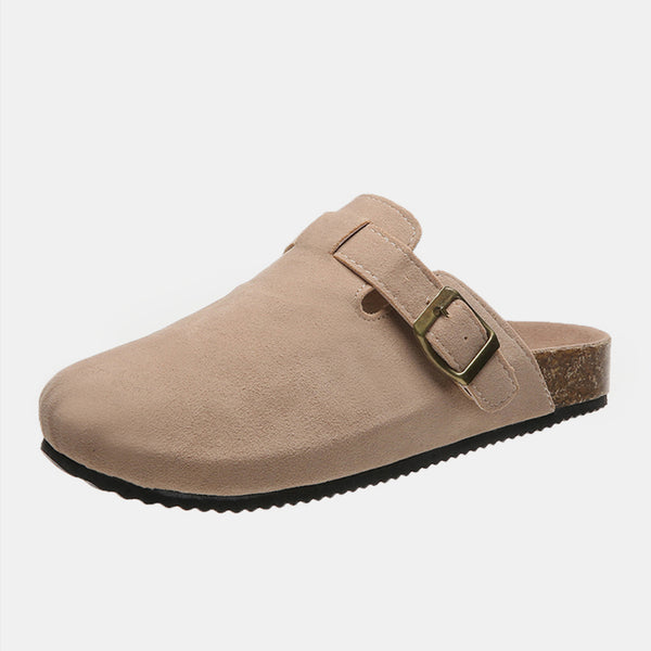 Suede Closed Toe Buckle Slide - 6 color options!