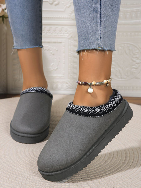 Round Toe Platform Slippers - 4 color options