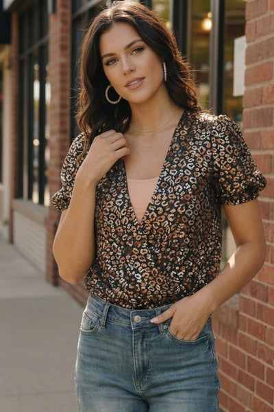 Midnight Leopard Shimmer Bodysuit