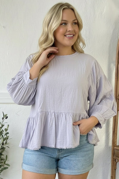 With Gentle Grace Lavender Cotton Blouse