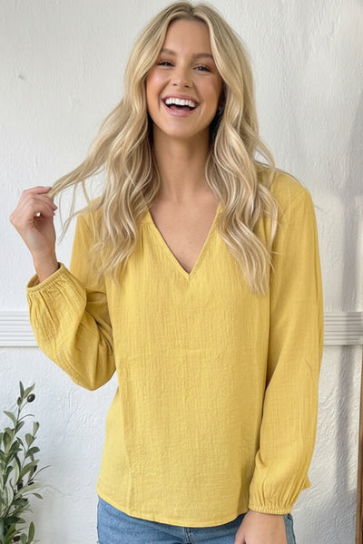 Sunny Side Up V Neck Blouse
