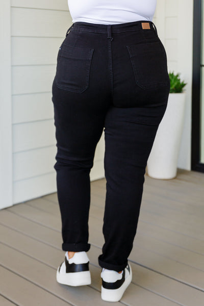 JUDY BLUE Carmen Double Cuff Joggers in Black