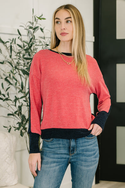 Couldn't Be Happier Color Block Long Sleeve Top