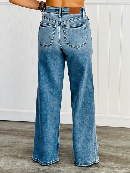 Judy Blue Full Size Wide Leg Jeans with Pockets