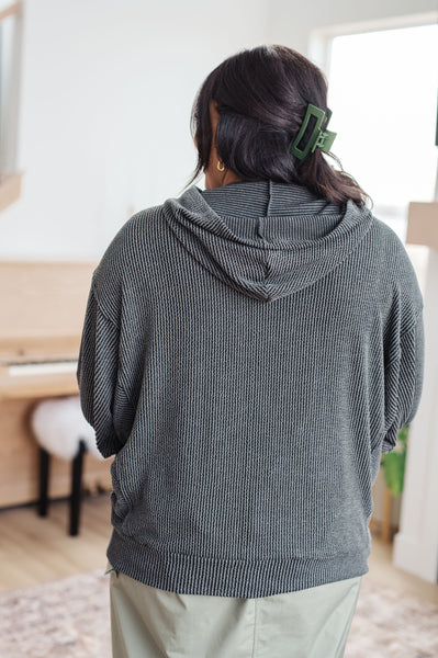 Hold Thought Rib Knit Hoodie