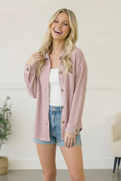 Coffee Run Corduroy Shacket